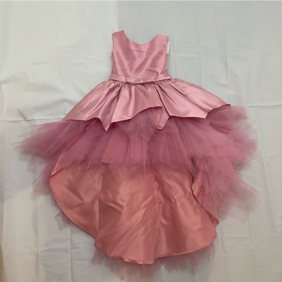 Stunning Girls’ Formal Dress with Pink Tulle & Accent Coat | Size 4 - Picture 2 of 14